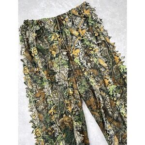 Mens 3D Leafy Ghillie Suit Pants Camouflage Hunting Tactical Mesh Trousers Camo